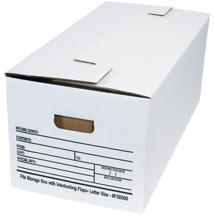 24 x 12 x 10" Interlocking Flap File Storage Boxes