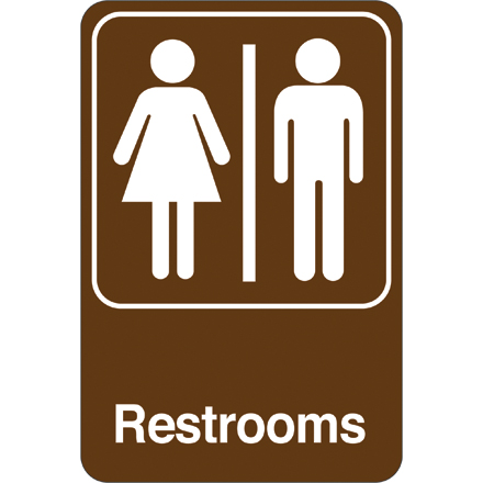 "Men/Women Restrooms" 9 x 6" Facility Sign