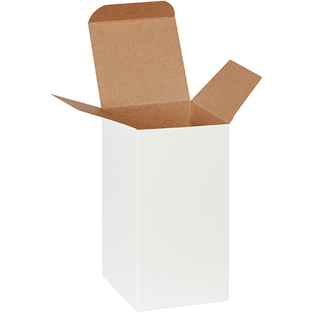 4 x 4 x 8" White Reverse Tuck Folding Cartons