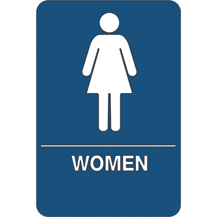 "Women Restroom" ADA Compliant Plastic Sign