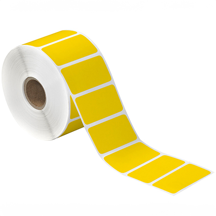 2 x 1" Yellow Desktop Direct Thermal Label